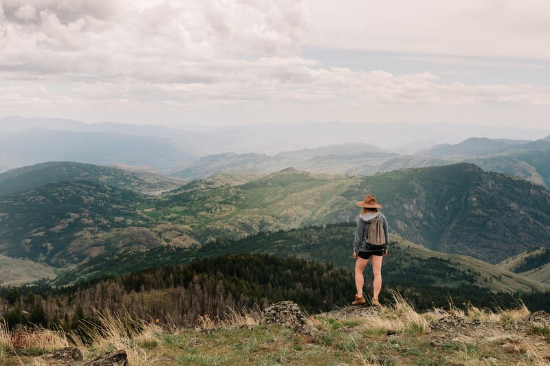 Hiker on mountain top